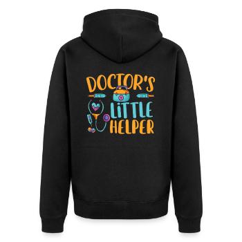 Doctor's Little Helper Kiddie Health Kit Kid - Unisex Premium Bio Zip Hoodie - Schwarz - Hinten - Nico (187cm)