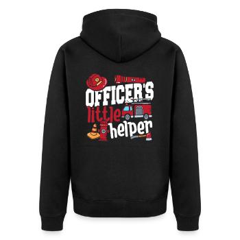 Officer's Little Helper Fire Engine - Unisex Premium Organic Zip Hoodie - black - Back - Nico (187cm)