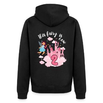 This fairy is now 2 Magic Castle 2. - Unisex Premium Organic Zip Hoodie - black - Back - Nico (187cm)