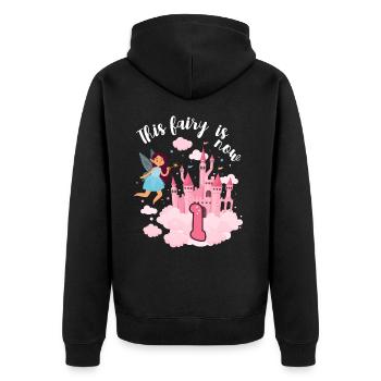 This fairy is now 1 magical castle 1. - Unisex Premium Organic Zip Hoodie - black - Back - Nico (187cm)
