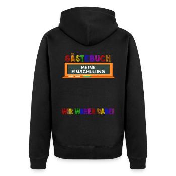 Gästebuch Meine Einschulung Wir Waren Dabei School - Unisex Premium Bio Zip Hoodie - Schwarz - Hinten - Nico (187cm)