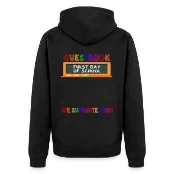 Guestbook First day of school We have you - Unisex Premium Organic Zip Hoodie - black - Back - Nico (187cm)