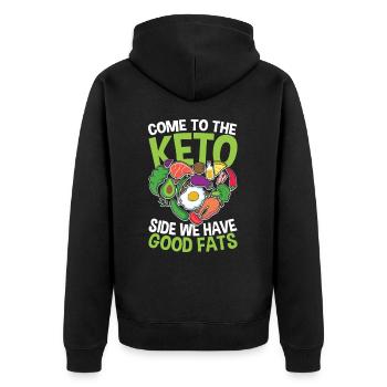 Lustiger Vegetarierer Spruch Gesunde Ernährung - Unisex Premium Bio Zip Hoodie - Schwarz - Hinten - Nico (187cm)