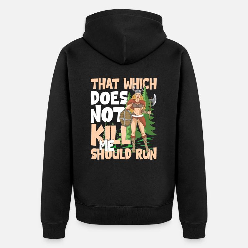 Cool Wikinger Frau Wikinger Spruch - Unisex Premium Bio Zip Hoodie - Schwarz