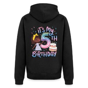 It's my 5th birthday Melanin Kid Juneteenth - Unisex Premium Organic Zip Hoodie - black - Back - Nico (187cm)