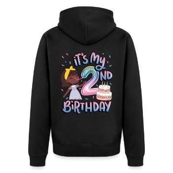 It's my 2nd birthday Melanin Kid Juneteenth - Unisex Premium Organic Zip Hoodie - black - Back - Nico (187cm)