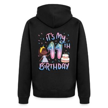 It's my 11th birthday Melanin Kid Juneteenth - Unisex Premium Organic Zip Hoodie - black - Back - Nico (187cm)