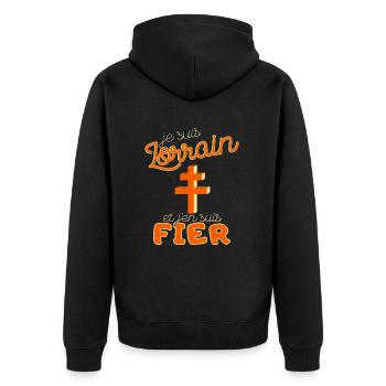 Cadeau Homme Lorrain Noel Anniversaire - Veste à capuche bio Premium Unisexe - noir - Dos - Nico (187cm)