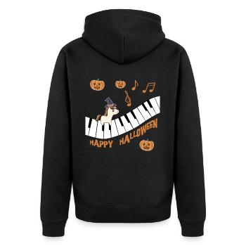 Poulain de cheval mignon souhaite joyeux Halloween - Veste à capuche bio Premium Unisexe - noir - Dos - Nico (187cm)