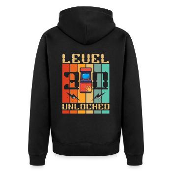 Level 30 Unlocked Arcade Machine Gamer 30. - Unisex Premium Organic Zip Hoodie - black - Back - Nico (187cm)