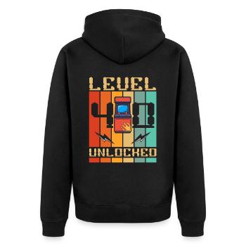 Level 40 Unlocked Arcade Machine Gamer 40. - Unisex Premium Organic Zip Hoodie - black - Back - Nico (187cm)