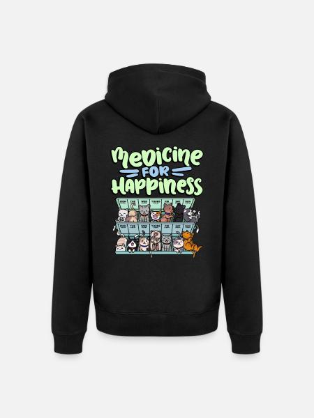 My Happy Medicine Every Day Pill - Unisex Premium Organic Zip Hoodie - black