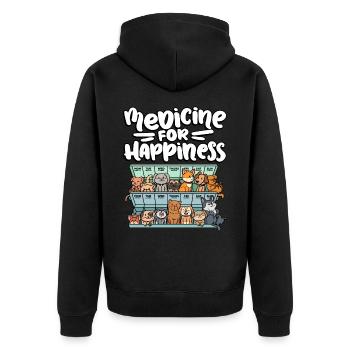 My Happy Medicine Every Day Pill - Unisex Premium Organic Zip Hoodie - black - Back - Nico (187cm)
