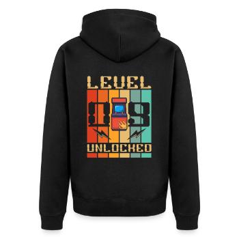 Level 9 Unlocked Arcade Machine Gamer 9. - Unisex Premium Organic Zip Hoodie - black - Back - Nico (187cm)