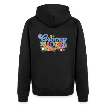Groovy Brother Jardin Plante Fleurs Décor Floral - Veste à capuche bio Premium Unisexe - noir - Dos - Nico (187cm)