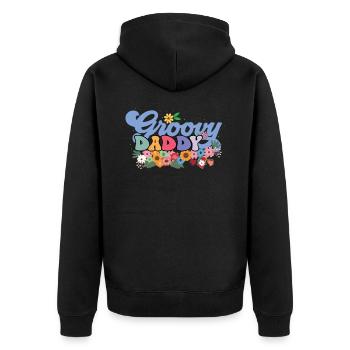 Groovy Daddy Garden Plant Flowers Floral Decor - Unisex Premium Organic Zip Hoodie - black - Back - Nico (187cm)