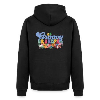Groovy Grandpa Jardin Plantes Fleurs Décoration Florale - Veste à capuche bio Premium Unisexe - noir - Dos - Nico (187cm)