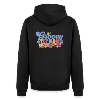 Groovy Stiefmutter Garten Pflanze Blumen - Unisex Premium Bio Zip Hoodie - Schwarz - Hinten - Nico (187cm)