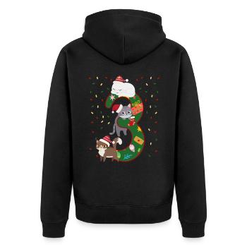 3 Jahre Alte Kinder Weihnachtsgeschenk Niedliche - Unisex Premium Bio Zip Hoodie - Schwarz - Hinten - Nico (187cm)
