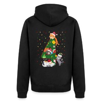 4 ans Enfants Cadeau de Noël Mignon - Veste à capuche bio Premium Unisexe - noir - Dos - Nico (187cm)