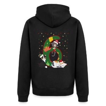 6 Jahre Alt Kinder Weihnachtsgeschenk Niedliche - Unisex Premium Bio Zip Hoodie - Schwarz - Hinten - Nico (187cm)
