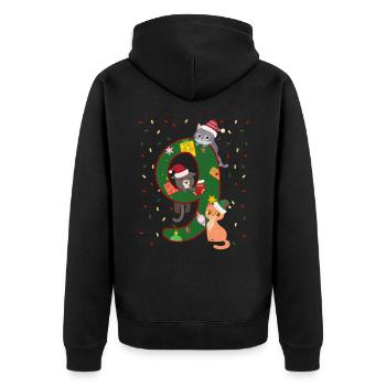 9 ans Enfants Cadeau de Noël Mignon - Veste à capuche bio Premium Unisexe - noir - Dos - Nico (187cm)
