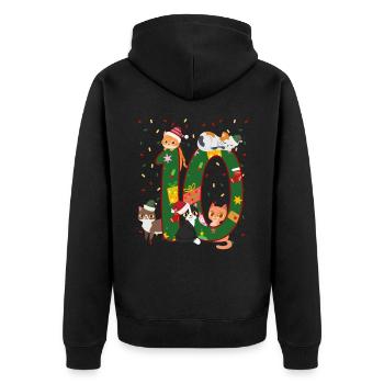 10 ans Enfants cadeau de Noël mignon - Veste à capuche bio Premium Unisexe - noir - Dos - Nico (187cm)