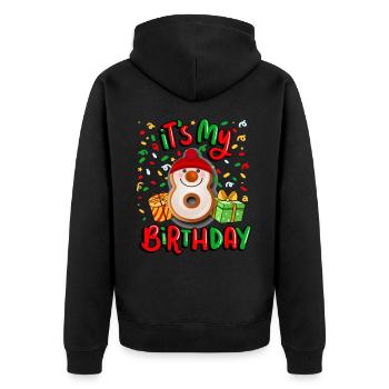 Es Ist Mein 8. Geburtstag Xmas Geschenk 8. - Unisex Premium Bio Zip Hoodie - Schwarz - Hinten - Nico (187cm)