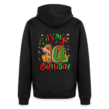 Es Ist Mein 10. Geburtstag Weihnachtsgeschenk 10. - Unisex Premium Bio Zip Hoodie - Schwarz - Hinten - Nico (187cm)