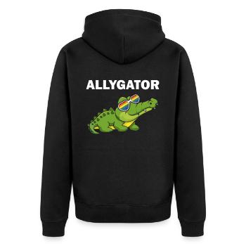 Allygator Hetero-allied alligator - Unisex Premium Organic Zip Hoodie - black - Back - Nico (187cm)