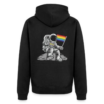 LGBT Gay Pride Flag Rainbow Room - Unisex Premium Organic Zip Hoodie - black - Back - Nico (187cm)