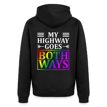 Mon autoroute va dans les deux sens Lgbt - Veste à capuche bio Premium Unisexe - noir - Dos - Nico (187cm)
