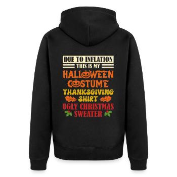 En raison de l’inflation, c’est mon Halloween, - Veste à capuche bio Premium Unisexe - noir - Dos - Nico (187cm)
