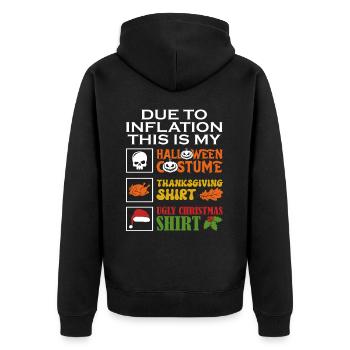 En raison de l’inflation, c’est mon Halloween, - Veste à capuche bio Premium Unisexe - noir - Dos - Nico (187cm)