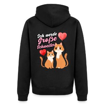 Ich Werde Große Schwester Family Siblings Love - Unisex Premium Bio Zip Hoodie - Schwarz - Hinten - Nico (187cm)