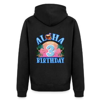 Aloha c’est ma boisson à la noix de pour mon 3ème anniversaire et - Veste à capuche bio Premium Unisexe - noir - Dos - Nico (187cm)