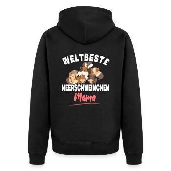 Weltbeste Meerschweinchen Mama für Frauen - Unisex Premium Bio Zip Hoodie - Schwarz - Hinten - Nico (187cm)