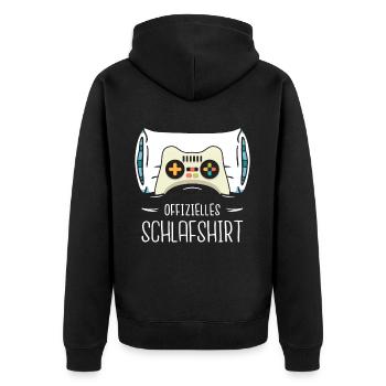 Offizielles Schlafshirt Game Controller Online - Unisex Premium Bio Zip Hoodie - Schwarz - Hinten - Nico (187cm)