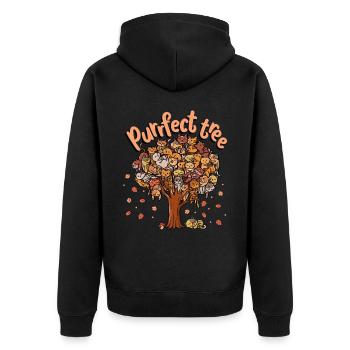 Purrfect Tree Kitten Famille de chats Fall - Veste à capuche bio Premium Unisexe - noir - Dos - Nico (187cm)