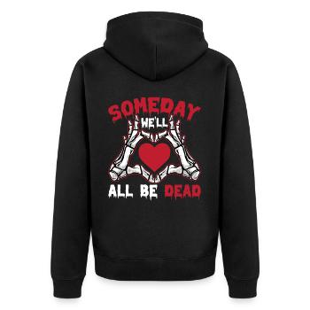 I just wait until it's quiet Halloween - Unisex Premium Organic Zip Hoodie - black - Back - Nico (187cm)