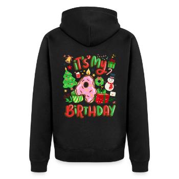 C’est mon Noël de bonhomme de neige de 4 ans - Veste à capuche bio Premium Unisexe - noir - Dos - Nico (187cm)