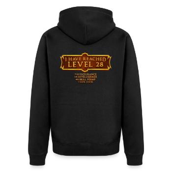 J’ai atteint le niveau 28 rpg jeu en ligne - Veste à capuche bio Premium Unisexe - noir - Dos - Nico (187cm)