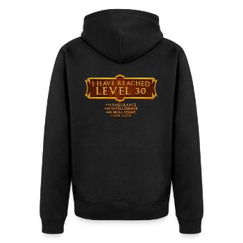 Ich Habe Level 30 Erreicht Rpg Online Gaming 30. - Unisex Premium Bio Zip Hoodie - Schwarz - Hinten - Nico (187cm)