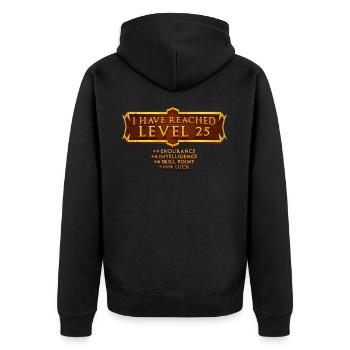 Ich Habe Level 25 Erreicht Rpg Online Gaming 25. - Unisex Premium Bio Zip Hoodie - Schwarz - Hinten - Nico (187cm)