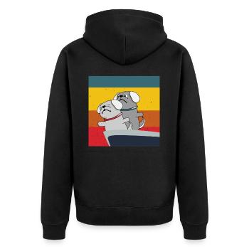 Chien mignon dans Titanic Pose Puppies - Veste à capuche bio Premium Unisexe - noir - Dos - Nico (187cm)