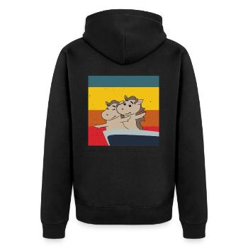 poulain de cheval mignon dans Titanic pose cheval mignon - Veste à capuche bio Premium Unisexe - noir - Dos - Nico (187cm)