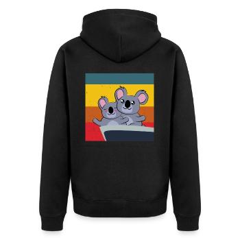 koalas mignons dans la pose du Titanic - Veste à capuche bio Premium Unisexe - noir - Dos - Nico (187cm)