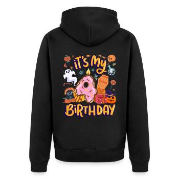 C’est mon beignet de pâtisserie 4 anniversaire halloween 4. - Veste à capuche bio Premium Unisexe - noir - Dos - Nico (187cm)