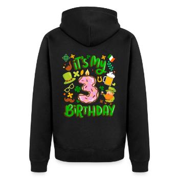 C’est mon beignet de vacances de 3 ans st. - Veste à capuche bio Premium Unisexe - noir - Dos - Nico (187cm)