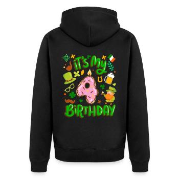 C’est mon beignet de vacances de 4 ans st. - Veste à capuche bio Premium Unisexe - noir - Dos - Nico (187cm)
